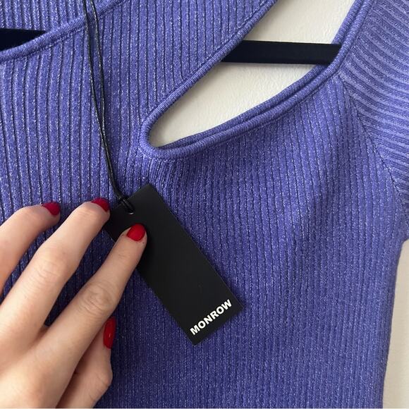 Monrow Twotone Sweater Rib Midi Dress - Picture 6 of 6